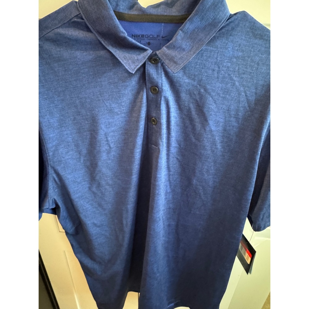 Nike‎ Golf Dri-FIT Polo Shirt Mens Large Blue Heathered Short Sleeve NWT